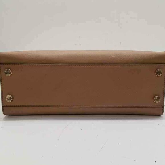 Michael Kors MK Designer Hamilton Saffiano Satchel Tan Purse Handbag - Picture 4 of 10
